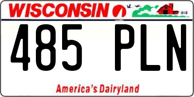 WI license plate 485PLN