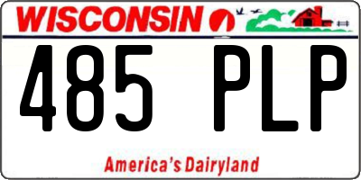 WI license plate 485PLP