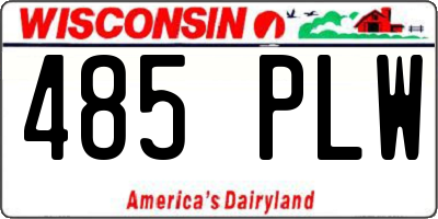 WI license plate 485PLW