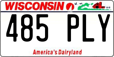 WI license plate 485PLY
