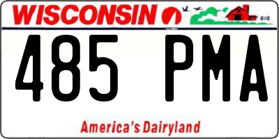 WI license plate 485PMA