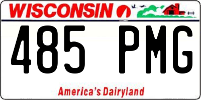 WI license plate 485PMG