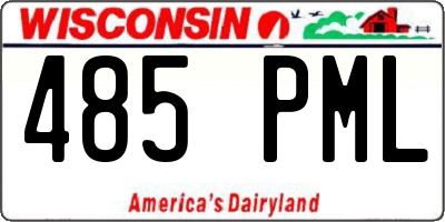 WI license plate 485PML