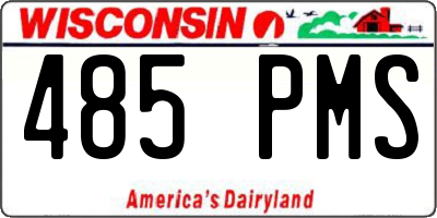 WI license plate 485PMS
