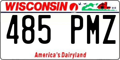 WI license plate 485PMZ