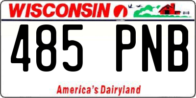 WI license plate 485PNB