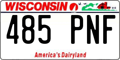 WI license plate 485PNF