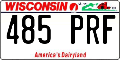 WI license plate 485PRF