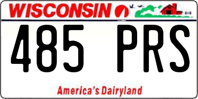 WI license plate 485PRS
