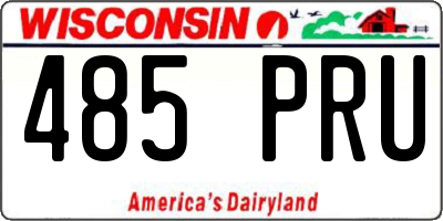 WI license plate 485PRU