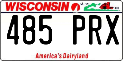 WI license plate 485PRX