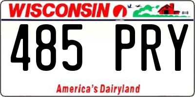 WI license plate 485PRY