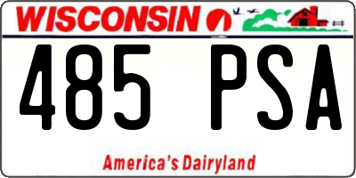 WI license plate 485PSA