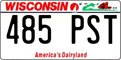 WI license plate 485PST