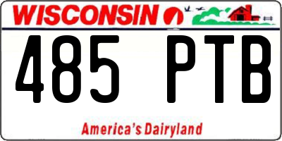 WI license plate 485PTB