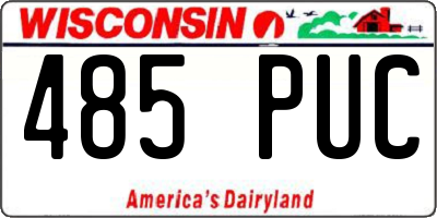 WI license plate 485PUC