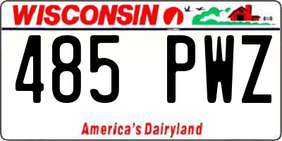WI license plate 485PWZ