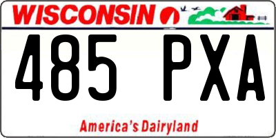 WI license plate 485PXA
