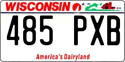 WI license plate 485PXB