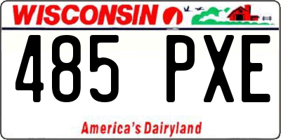 WI license plate 485PXE