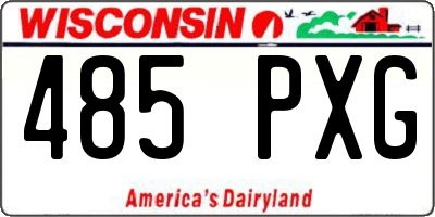 WI license plate 485PXG