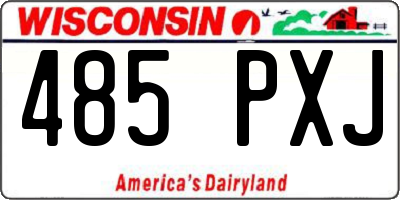 WI license plate 485PXJ