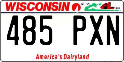 WI license plate 485PXN