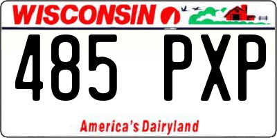 WI license plate 485PXP