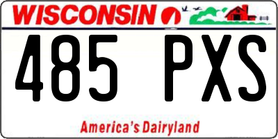 WI license plate 485PXS