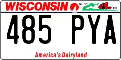 WI license plate 485PYA