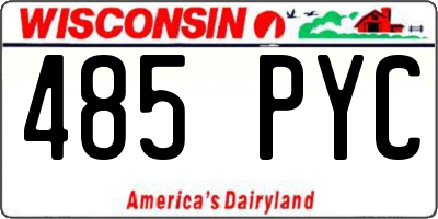 WI license plate 485PYC