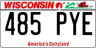 WI license plate 485PYE