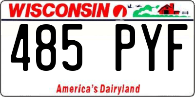 WI license plate 485PYF