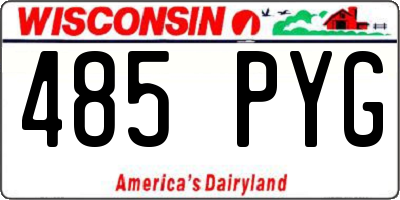 WI license plate 485PYG