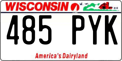 WI license plate 485PYK