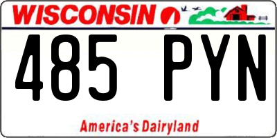WI license plate 485PYN
