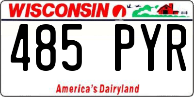 WI license plate 485PYR