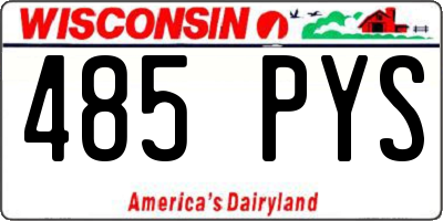 WI license plate 485PYS