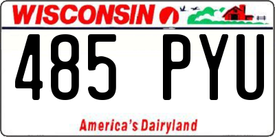 WI license plate 485PYU