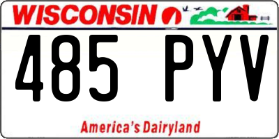 WI license plate 485PYV