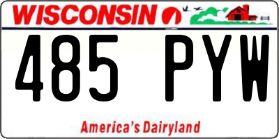 WI license plate 485PYW