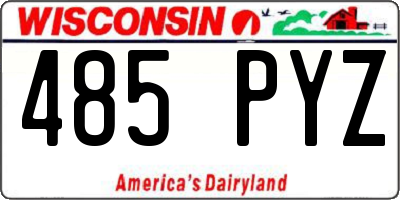 WI license plate 485PYZ