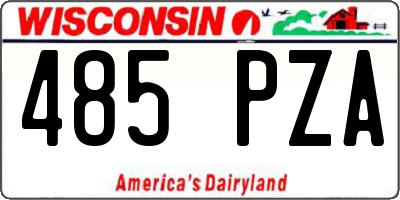 WI license plate 485PZA