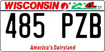WI license plate 485PZB