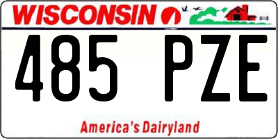 WI license plate 485PZE