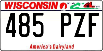 WI license plate 485PZF