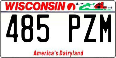 WI license plate 485PZM