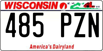 WI license plate 485PZN