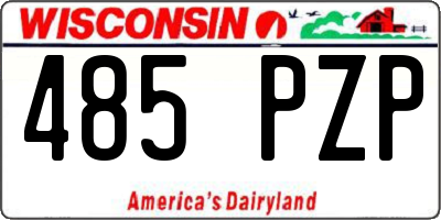 WI license plate 485PZP