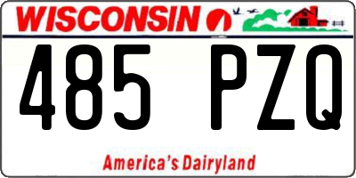 WI license plate 485PZQ